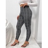 image:imageFloerns Womens Plus Size Plaid Pants Stretchy Elastic Waist Skinny LeggingGrey Plaid