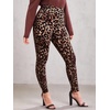 image:imageFloerns Womens Plus Size Plaid Pants Stretchy Elastic Waist Skinny LeggingLeopard