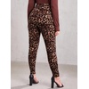 image:imageFloerns Womens Plus Size Plaid Pants Stretchy Elastic Waist Skinny LeggingLeopard