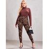 image:imageFloerns Womens Plus Size Plaid Pants Stretchy Elastic Waist Skinny LeggingLeopard