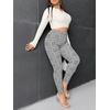 image:imageFloerns Womens Plus Size Plaid Pants Stretchy Elastic Waist Skinny LeggingPlaid