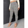 image:imageFloerns Womens Plus Size Plaid Pants Stretchy Elastic Waist Skinny LeggingPlaid