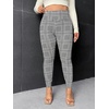 image:imageFloerns Womens Plus Size Plaid Pants Stretchy Elastic Waist Skinny LeggingPlaid