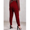 image:imageFloerns Womens Plus Size Plaid Pants Stretchy Elastic Waist Skinny LeggingRed Plaid