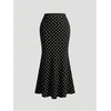 image:imageFloerns Womens Plus Size Polka Dots Elegant Ruffle Going Out Maxi SkirtBlack and White