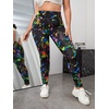 image:imageFloerns Womens Plus Size Reflective Splash Ink High Waist Legging PantsBlack Ink