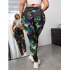 image:imageFloerns Womens Plus Size Reflective Splash Ink High Waist Legging PantsBlack Ink
