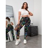 image:imageFloerns Womens Plus Size Reflective Splash Ink High Waist Legging PantsBlack Ink