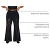 image:imageFloerns Womens Plus Size Rhinestone Bell Bottom Pants Glitter Contrast Mesh TrousersBlack