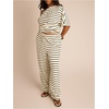 image:imageFloerns Womens Plus Size Striped Drawstring Elastic Waist Baggy PantsCream