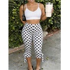 image:imageFloerns Womens Polka Dots Capri Pants High Waisted Knot Yoga LeggingsBlack and White