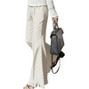 image:imageFloerns Womens Polka Dots Flare High Waisted Ruffle Hem Bell Bottom PantsWhite