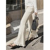 image:imageFloerns Womens Polka Dots Flare High Waisted Ruffle Hem Bell Bottom PantsWhite