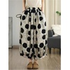image:imageFloerns Womens Polka Dots Wide Leg Pants Elastic Waist Baggy SweatpantsBlack and White