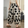 image:imageFloerns Womens Polka Dots Wide Leg Pants Elastic Waist Baggy SweatpantsBlack and White