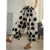 image:imageFloerns Womens Polka Dots Wide Leg Pants Elastic Waist Baggy SweatpantsBlack and White