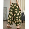 image:imageFloerns Womens Polka Dots Wide Leg Pants Elastic Waist Baggy SweatpantsGreen