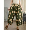 image:imageFloerns Womens Polka Dots Wide Leg Pants Elastic Waist Baggy SweatpantsGreen