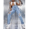 image:imageFloerns Womens Ripped Y2K Stretchy Straight Leg Denim Pants with PocketLight Wash C