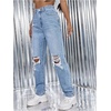 image:imageFloerns Womens Ripped Y2K Stretchy Straight Leg Denim Pants with PocketLight Wash C