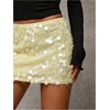 image:imageFloerns Womens Sequin Mini Skirt Low Rise Sparkly Glitter Pencil SkirtButter Yellow