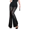 image:imageFloerns Womens Sheer Lace Mesh Flare Pants High Waisted Bell Bottom PantBlack