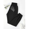 image:imageFloerns Womens Skeleton Rhinestone Sweatpants Elastic Waist Jogger PantsBlack