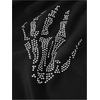 image:imageFloerns Womens Skeleton Rhinestone Sweatpants Elastic Waist Jogger PantsBlack