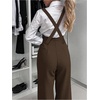 image:imageFloerns Womens Sleeveless Jumpsuit Wide Leg Suspender Pants Overalls with PocketsCoffee Brown