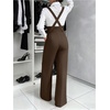 image:imageFloerns Womens Sleeveless Jumpsuit Wide Leg Suspender Pants Overalls with PocketsCoffee Brown