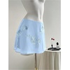 image:imageFloerns Womens Sparkly Sequin Mini Skirt Y2K Beaded Floral Hip SkirtsLight Blue