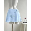 image:imageFloerns Womens Sparkly Sequin Mini Skirt Y2K Beaded Floral Hip SkirtsLight Blue