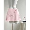 image:imageFloerns Womens Sparkly Sequin Mini Skirt Y2K Beaded Floral Hip SkirtsLight Pink