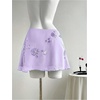 image:imageFloerns Womens Sparkly Sequin Mini Skirt Y2K Beaded Floral Hip SkirtsMauve Purple