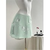 image:imageFloerns Womens Sparkly Sequin Mini Skirt Y2K Beaded Floral Hip SkirtsMint Green