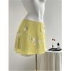 image:imageFloerns Womens Sparkly Sequin Mini Skirt Y2K Beaded Floral Hip SkirtsYellow