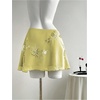 image:imageFloerns Womens Sparkly Sequin Mini Skirt Y2K Beaded Floral Hip SkirtsYellow