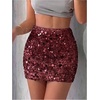 image:imageFloerns Womens Sparkly Sequin Mini Skirt Y2k High Waisted Going Out SkirtBurgundy