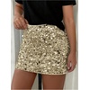 image:imageFloerns Womens Sparkly Sequin Mini Skirt Y2k High Waisted Going Out SkirtGold