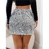 image:imageFloerns Womens Sparkly Sequin Mini Skirt Y2k High Waisted Going Out SkirtSilver