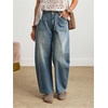 image:imageFloerns Womens Straight Leg Mom Jeans Mid Waist Boyfriend Casual Baggy Denim PantsBlue