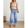 image:imageFloerns Womens Straight Leg Mom Jeans Mid Waist Boyfriend Casual Baggy Denim PantsLight Wash