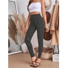 image:imageFloerns Womens Striped Print Wide Waistband Cropped Workout Legging PantsBlack