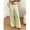 image:imageFloerns Womens Striped Wide Leg Pants Low Rise Palazzo Beach Vacation Going Out TrousersYellow
