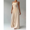 image:imageFloerns Womens Summer Jumpsuit Romper Spaghetti Strap Wide Leg Baggy PantsApricot