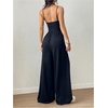 image:imageFloerns Womens Summer Jumpsuit Romper Spaghetti Strap Wide Leg Baggy PantsBlack