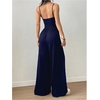 image:imageFloerns Womens Summer Jumpsuit Romper Spaghetti Strap Wide Leg Baggy PantsDark Blue