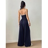 image:imageFloerns Womens Summer Jumpsuit Romper Spaghetti Strap Wide Leg Baggy PantsDark Blue Multi