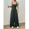 image:imageFloerns Womens Summer Jumpsuit Romper Spaghetti Strap Wide Leg Baggy PantsDark Grey