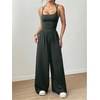 image:imageFloerns Womens Summer Jumpsuit Romper Spaghetti Strap Wide Leg Baggy PantsDark Grey